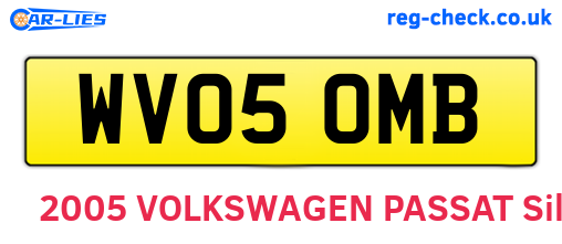 WV05OMB are the vehicle registration plates.