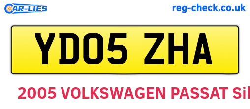 YD05ZHA are the vehicle registration plates.