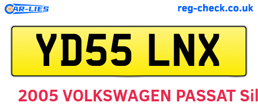 YD55LNX are the vehicle registration plates.