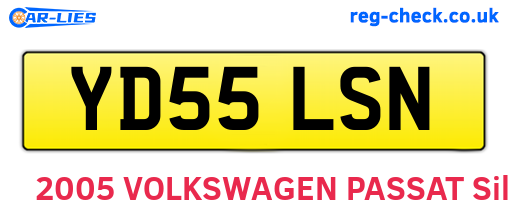YD55LSN are the vehicle registration plates.