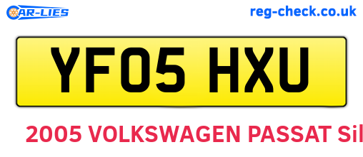 YF05HXU are the vehicle registration plates.
