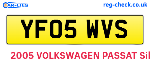 YF05WVS are the vehicle registration plates.