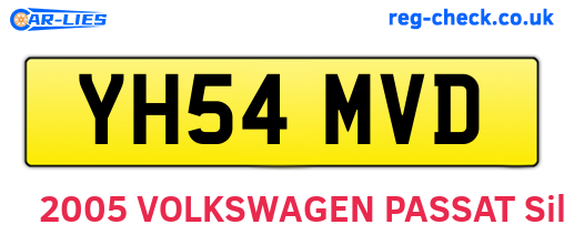 YH54MVD are the vehicle registration plates.