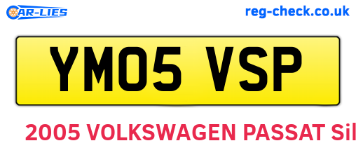 YM05VSP are the vehicle registration plates.