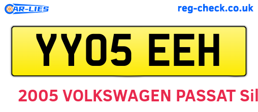 YY05EEH are the vehicle registration plates.