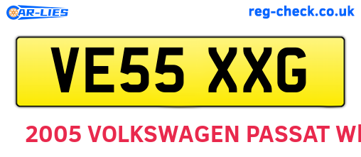 VE55XXG are the vehicle registration plates.