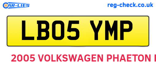 LB05YMP are the vehicle registration plates.