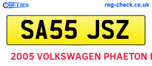 SA55JSZ are the vehicle registration plates.