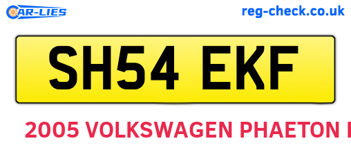 SH54EKF are the vehicle registration plates.