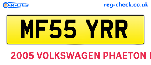 MF55YRR are the vehicle registration plates.