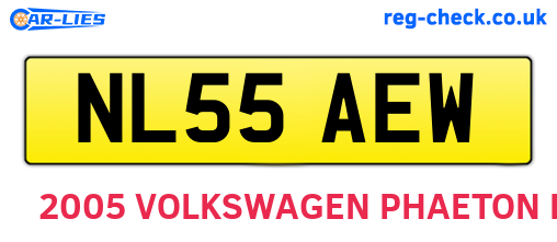 NL55AEW are the vehicle registration plates.