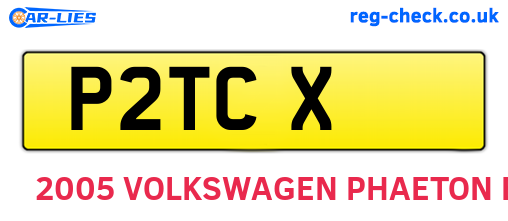 P2TCX are the vehicle registration plates.