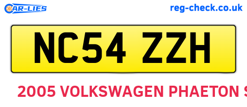NC54ZZH are the vehicle registration plates.