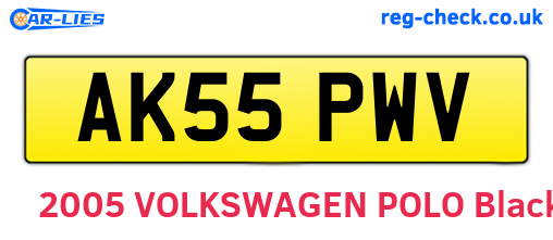 AK55PWV are the vehicle registration plates.