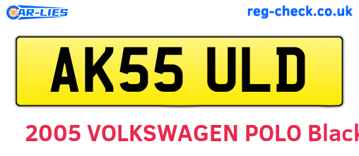 AK55ULD are the vehicle registration plates.