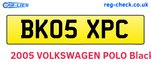 BK05XPC are the vehicle registration plates.