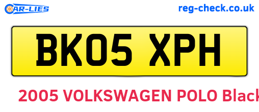 BK05XPH are the vehicle registration plates.