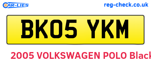 BK05YKM are the vehicle registration plates.