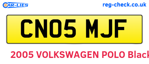 CN05MJF are the vehicle registration plates.