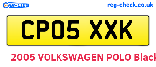 CP05XXK are the vehicle registration plates.