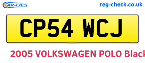 CP54WCJ are the vehicle registration plates.