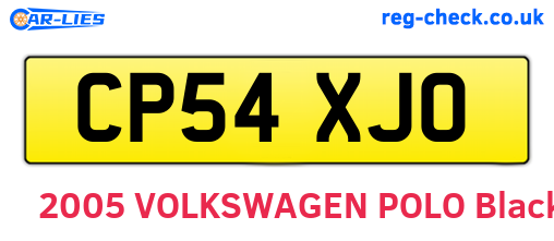 CP54XJO are the vehicle registration plates.