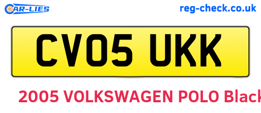 CV05UKK are the vehicle registration plates.