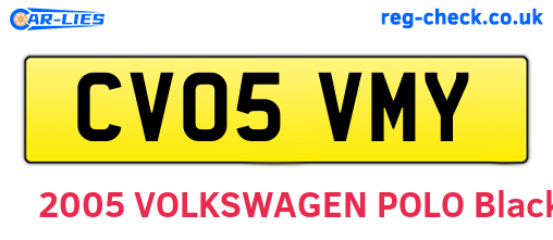 CV05VMY are the vehicle registration plates.