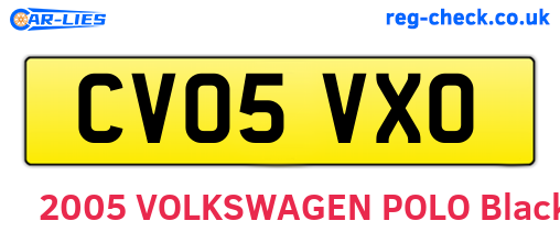 CV05VXO are the vehicle registration plates.