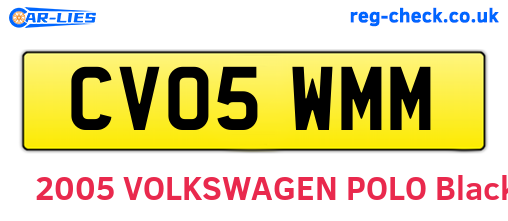CV05WMM are the vehicle registration plates.