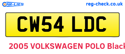 CW54LDC are the vehicle registration plates.