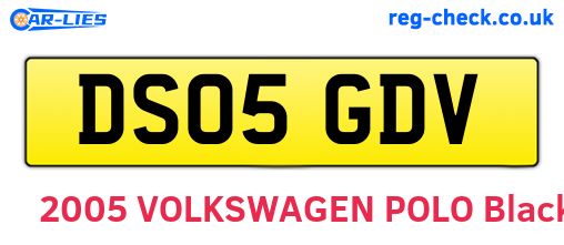 DS05GDV are the vehicle registration plates.