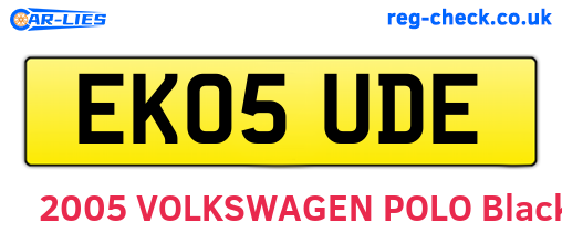 EK05UDE are the vehicle registration plates.