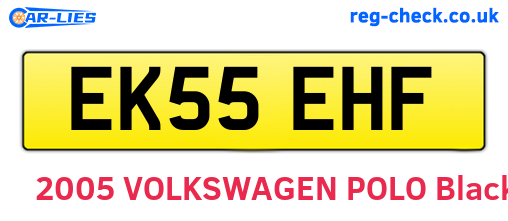 EK55EHF are the vehicle registration plates.