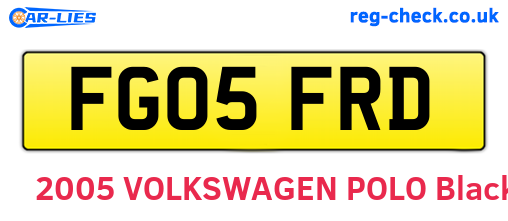 FG05FRD are the vehicle registration plates.