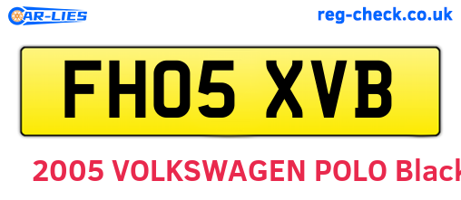 FH05XVB are the vehicle registration plates.
