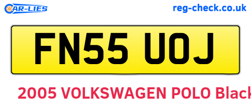 FN55UOJ are the vehicle registration plates.