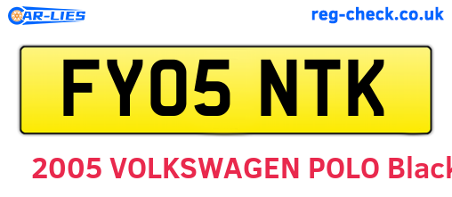 FY05NTK are the vehicle registration plates.