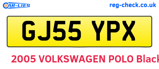 GJ55YPX are the vehicle registration plates.