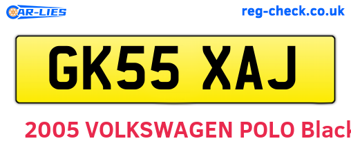 GK55XAJ are the vehicle registration plates.