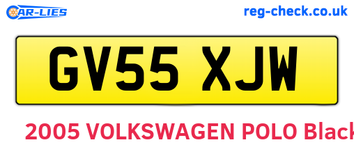 GV55XJW are the vehicle registration plates.