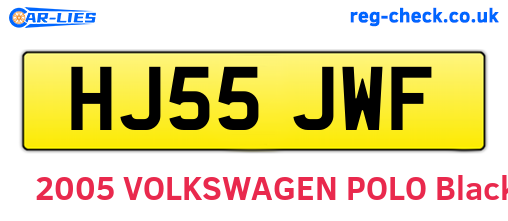 HJ55JWF are the vehicle registration plates.