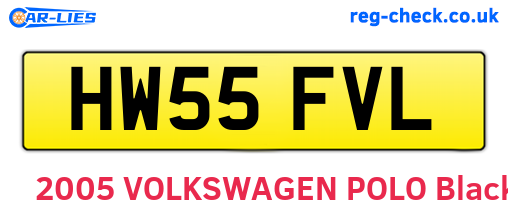 HW55FVL are the vehicle registration plates.