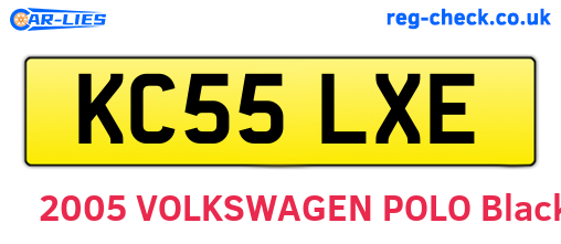 KC55LXE are the vehicle registration plates.