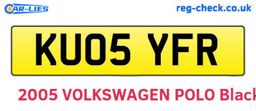 KU05YFR are the vehicle registration plates.