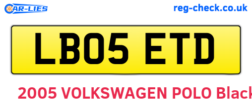 LB05ETD are the vehicle registration plates.