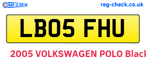 LB05FHU are the vehicle registration plates.