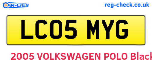 LC05MYG are the vehicle registration plates.