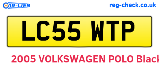 LC55WTP are the vehicle registration plates.