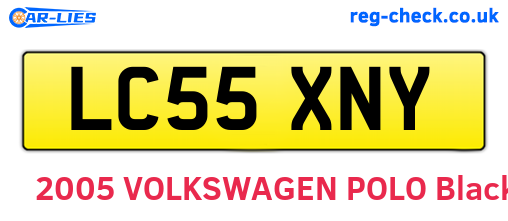 LC55XNY are the vehicle registration plates.